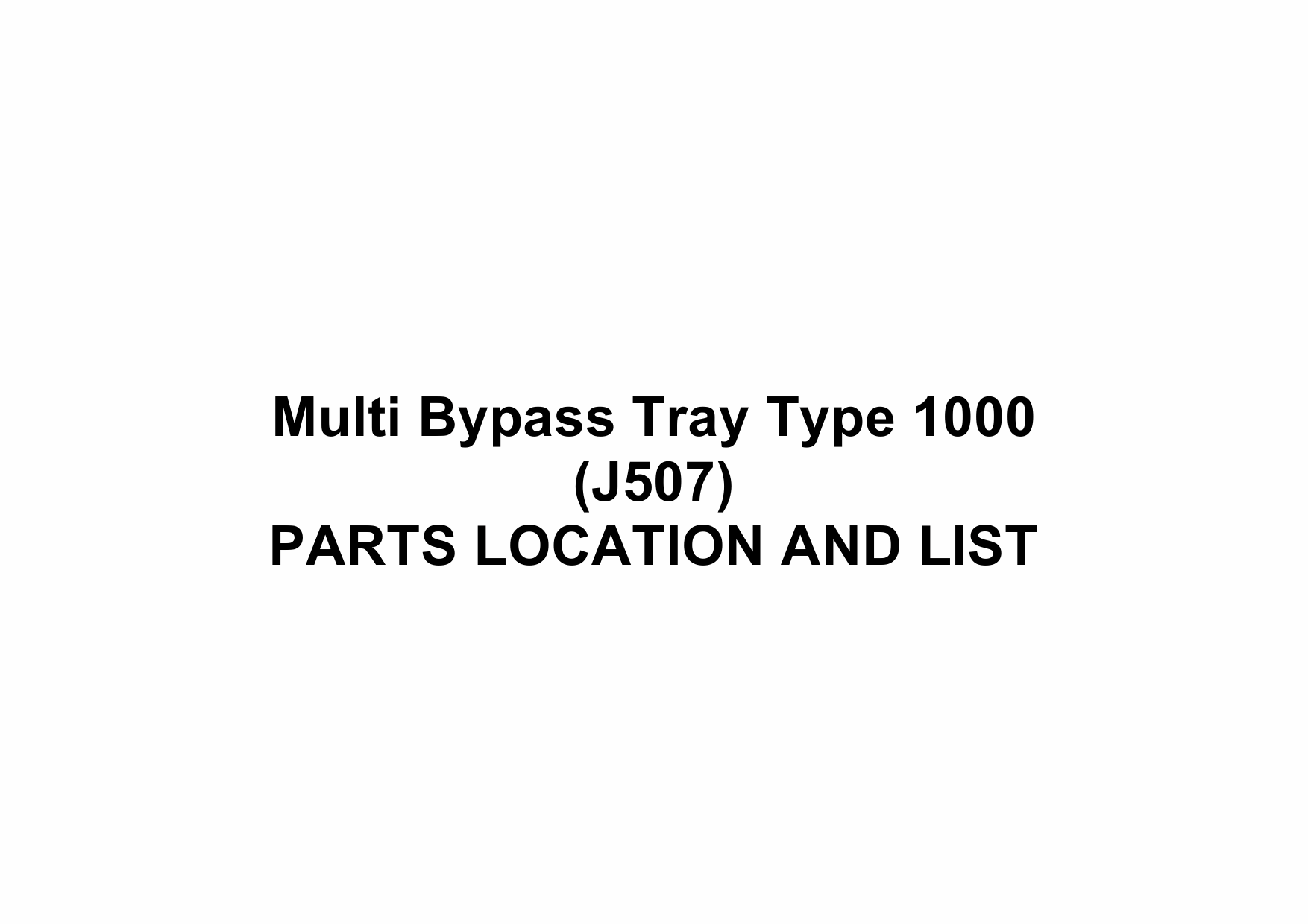 RICOH Options J507 Multi-Bypass-Tray-Type-1000 Parts Catalog PDF download-1